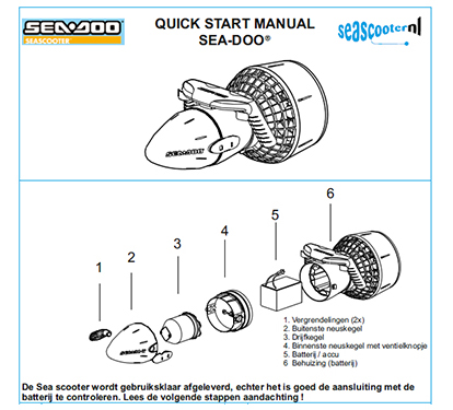 Instructiekaart voor onderwaterscooter