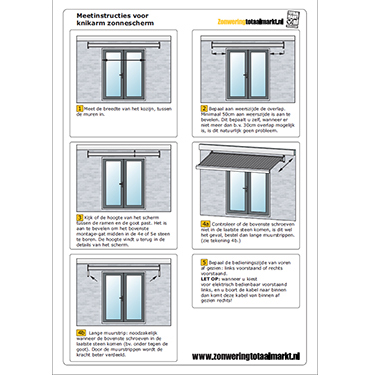 Meetinstructie voor zonnescherm