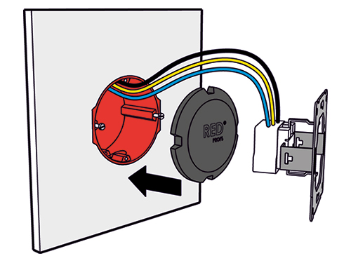 Technische illustratie brandwerend stopcontact