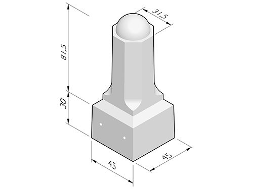 Technische illustratie van sierpaal