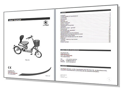 Gebruikershandleiding van scootmobielfiets