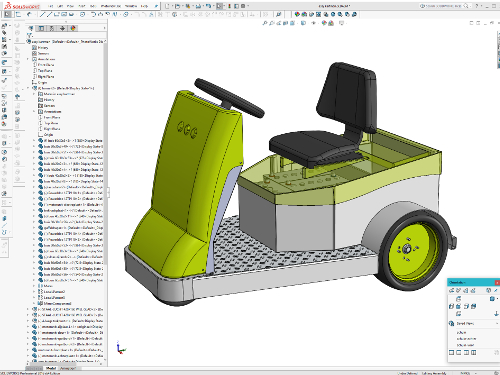 Ontwerp van een elektrische transportwagen uitgewerkt in 3D CAD